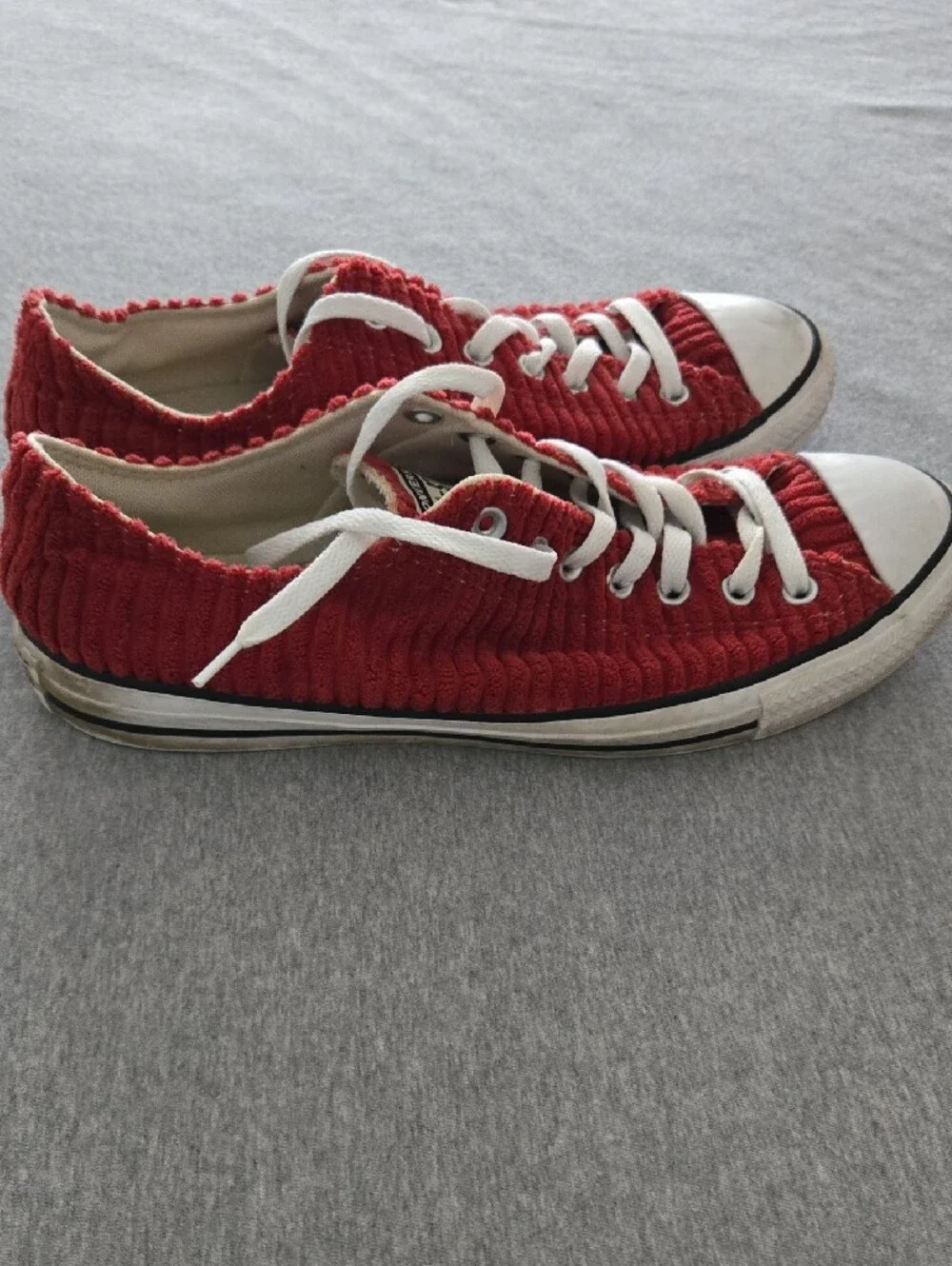 Converse Red Corduroy Low-Top Sneakers